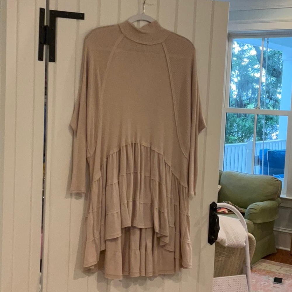 Free People Beige Flowy Tunic